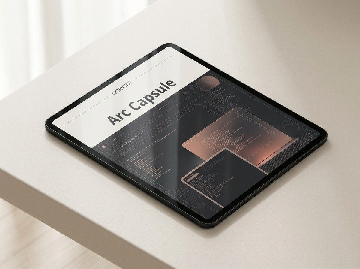 Tablet displaying 'Arc Capsule' on a light surface