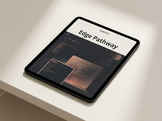 Tablet displaying a document titled 'Edge Pathway' on a light surface.