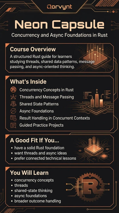 Qorvynt Neon Capsule course overview for Rust programming with technical details.